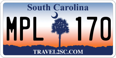 SC license plate MPL170