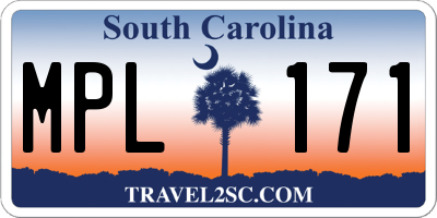 SC license plate MPL171