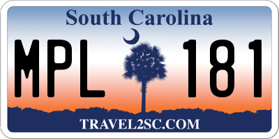 SC license plate MPL181