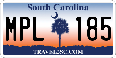 SC license plate MPL185