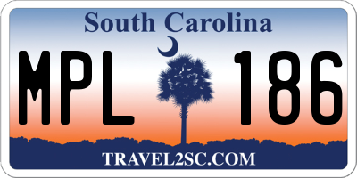 SC license plate MPL186