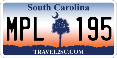 SC license plate MPL195