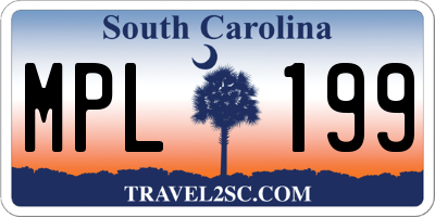 SC license plate MPL199