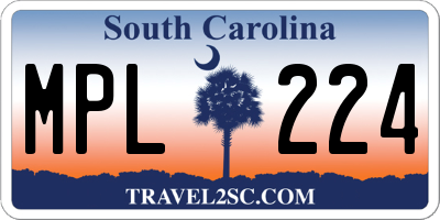 SC license plate MPL224