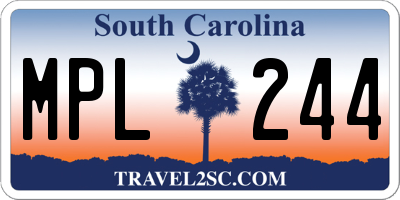 SC license plate MPL244