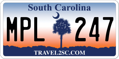 SC license plate MPL247