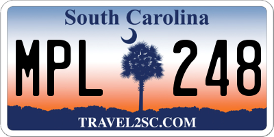 SC license plate MPL248