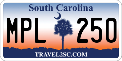 SC license plate MPL250