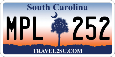 SC license plate MPL252
