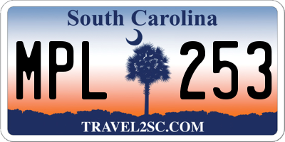 SC license plate MPL253