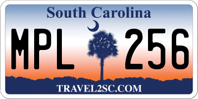 SC license plate MPL256