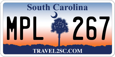 SC license plate MPL267