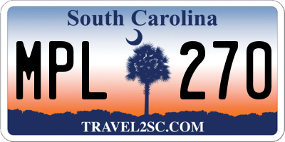 SC license plate MPL270