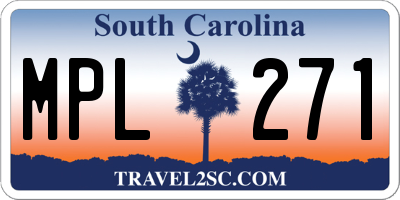 SC license plate MPL271