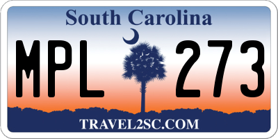 SC license plate MPL273