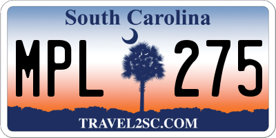 SC license plate MPL275