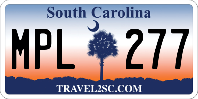 SC license plate MPL277