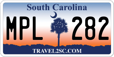 SC license plate MPL282