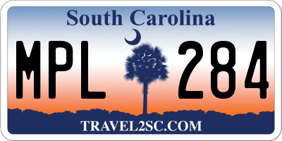 SC license plate MPL284
