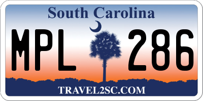 SC license plate MPL286