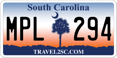 SC license plate MPL294