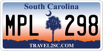 SC license plate MPL298