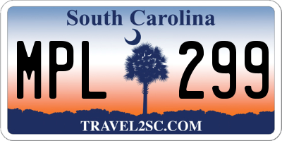 SC license plate MPL299