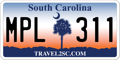 SC license plate MPL311