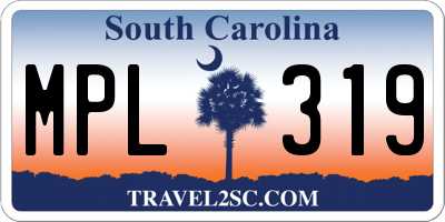 SC license plate MPL319