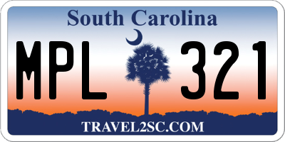 SC license plate MPL321