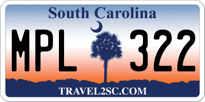 SC license plate MPL322