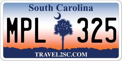 SC license plate MPL325