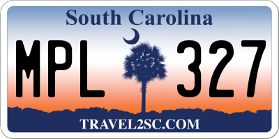SC license plate MPL327