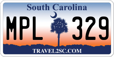 SC license plate MPL329