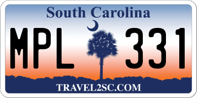 SC license plate MPL331