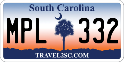 SC license plate MPL332