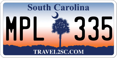 SC license plate MPL335