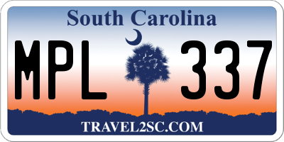 SC license plate MPL337