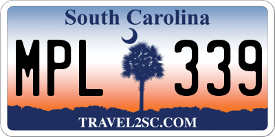 SC license plate MPL339