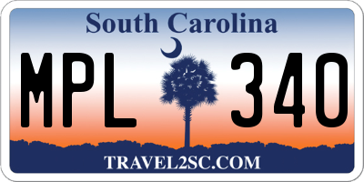 SC license plate MPL340