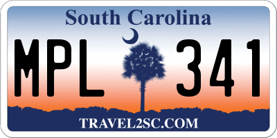 SC license plate MPL341