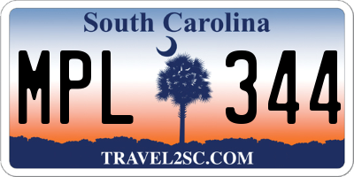 SC license plate MPL344
