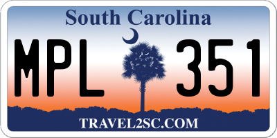 SC license plate MPL351