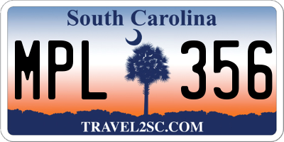 SC license plate MPL356