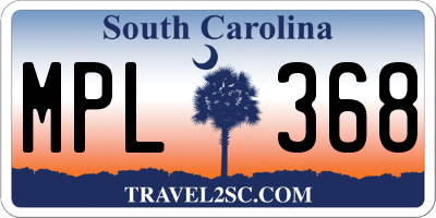 SC license plate MPL368
