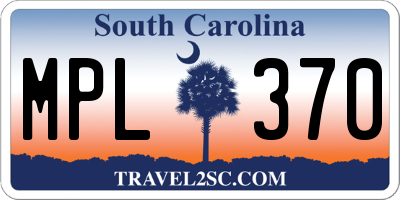 SC license plate MPL370