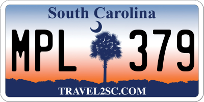 SC license plate MPL379
