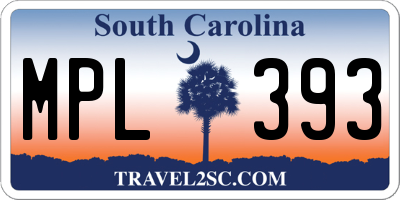 SC license plate MPL393