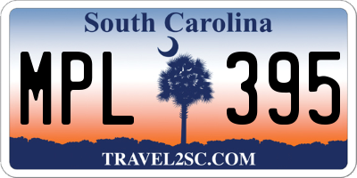 SC license plate MPL395