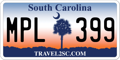 SC license plate MPL399